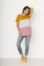 Load image into Gallery viewer, Three color block tunic top