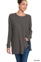 Load image into Gallery viewer, Brushed Thermal Waffle Round Neck Sweater