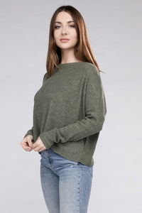 Ribbed Dolman Long Sleeve Sweater