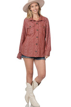 Load image into Gallery viewer, Melange Knit Long Sleeve Shacket With Pockets