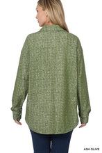 Load image into Gallery viewer, Melange Knit Long Sleeve Shacket With Pockets
