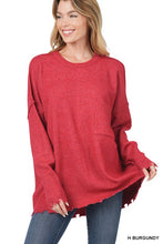 Load image into Gallery viewer, Distressed Melange Oversized Sweater