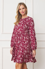 Load image into Gallery viewer, Floral Crew Neck Midi Dress