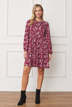 Load image into Gallery viewer, Floral Crew Neck Midi Dress