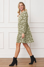 Load image into Gallery viewer, Floral Crew Neck Midi Dress