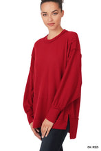 Load image into Gallery viewer, Brushed Waffle Oversized Exposed-Seam Sweater