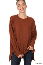 Load image into Gallery viewer, Brushed Waffle Oversized Exposed-Seam Sweater