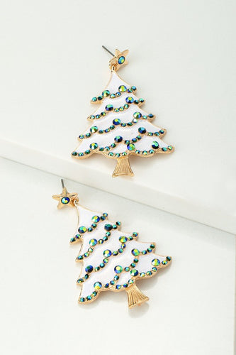 SNOW CHRISTMAS TREE EARRINGS