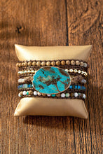 Load image into Gallery viewer, 34 inch 5 wraps natural stone boho bracelet