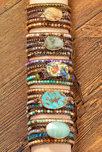 Load image into Gallery viewer, 34 inch 5 wraps natural stone boho bracelet