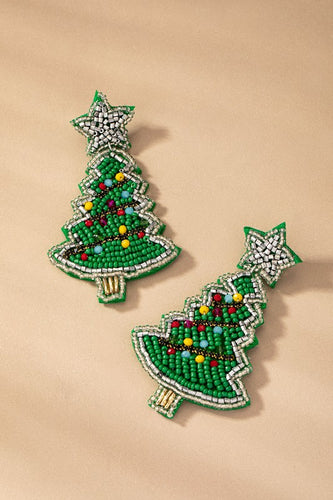 Christmas tree and star drop earrings