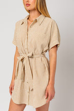 Load image into Gallery viewer, Half Sleeve Button Down Shirt Dress