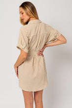 Load image into Gallery viewer, Half Sleeve Button Down Shirt Dress