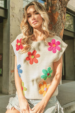 Load image into Gallery viewer, Crochet Flower Embroidery Knit Top