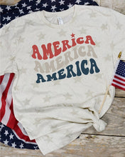 Load image into Gallery viewer, Colorful America Stacked Stars Graphic Tee