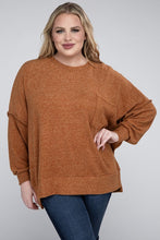 Load image into Gallery viewer, Plus Brushed Melange Drop Shoulder Sweater