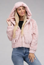 Load image into Gallery viewer, Fluffy Zip-Up Teddy Hoodie