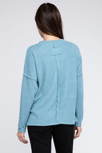 Load image into Gallery viewer, Ribbed Brushed Melange Hacci Sweater with a Pocket