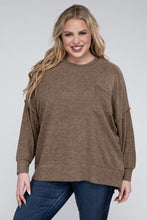 Load image into Gallery viewer, Plus Brushed Melange Drop Shoulder Sweater