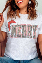 Load image into Gallery viewer, LEOPARD MERRY SANTA HAT Graphic Tee