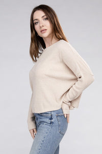 Ribbed Dolman Long Sleeve Sweater