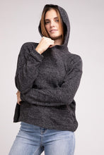 Load image into Gallery viewer, Hooded Brushed Melange Hacci Sweater