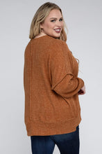 Load image into Gallery viewer, Plus Brushed Melange Drop Shoulder Sweater