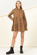 Load image into Gallery viewer, Plaid Print Babydoll Dress