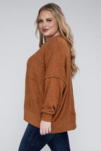 Load image into Gallery viewer, Plus Brushed Melange Drop Shoulder Sweater