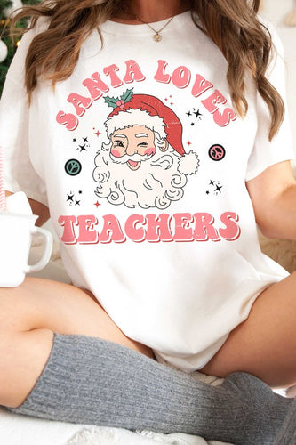 SANTA LOVES TEACHERS Graphic Tee