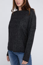 Load image into Gallery viewer, Ribbed Brushed Melange Hacci Sweater with a Pocket