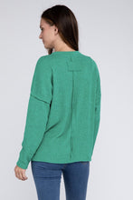 Load image into Gallery viewer, Ribbed Brushed Melange Hacci Sweater with a Pocket