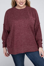 Load image into Gallery viewer, Plus Brushed Melange Drop Shoulder Sweater