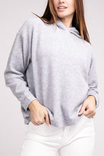 Load image into Gallery viewer, Hooded Brushed Melange Hacci Sweater