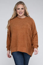 Load image into Gallery viewer, Plus Brushed Melange Drop Shoulder Sweater