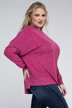 Load image into Gallery viewer, Plus Brushed Melange Drop Shoulder Sweater