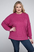 Load image into Gallery viewer, Plus Brushed Melange Drop Shoulder Sweater