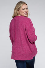 Load image into Gallery viewer, Plus Brushed Melange Drop Shoulder Sweater