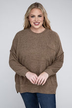 Load image into Gallery viewer, Plus Brushed Melange Drop Shoulder Sweater