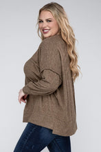 Load image into Gallery viewer, Plus Brushed Melange Drop Shoulder Sweater