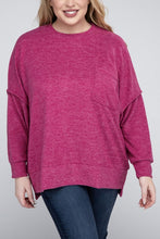 Load image into Gallery viewer, Plus Brushed Melange Drop Shoulder Sweater