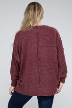 Load image into Gallery viewer, Plus Brushed Melange Drop Shoulder Sweater