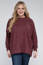 Load image into Gallery viewer, Plus Brushed Melange Drop Shoulder Sweater