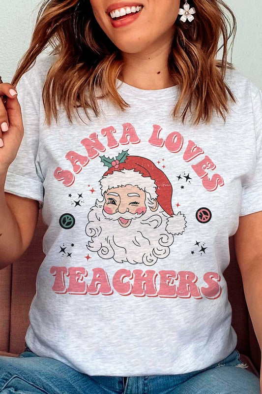 SANTA LOVES TEACHERS Graphic Tee