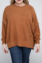 Load image into Gallery viewer, Plus Brushed Melange Drop Shoulder Sweater