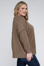 Load image into Gallery viewer, Plus Brushed Melange Drop Shoulder Sweater