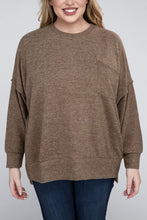 Load image into Gallery viewer, Plus Brushed Melange Drop Shoulder Sweater